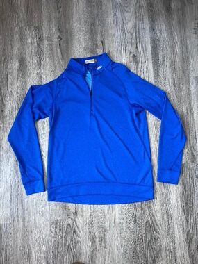 Kjus Pullover Mens Medium Blue Midlayer Half Zip Quarter Athletic Golf
